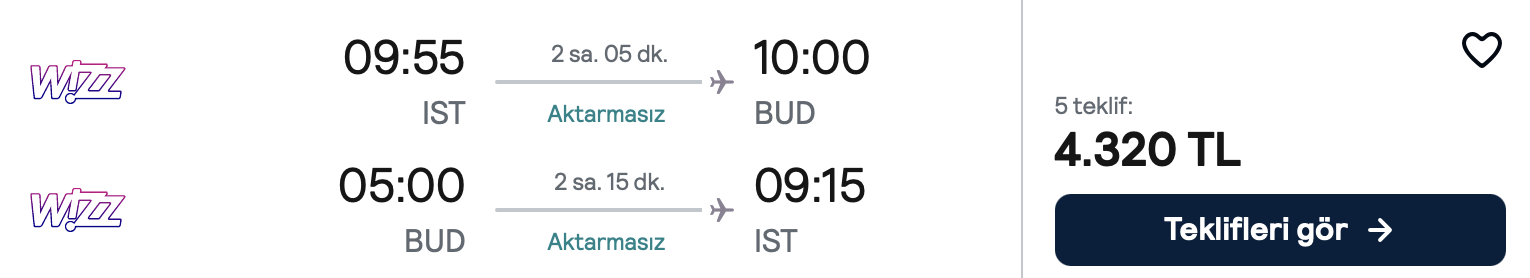 Fiyat ekran görüntüsü