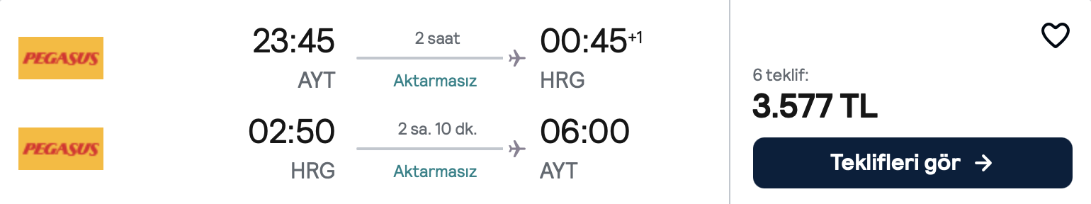 Fiyat ekran görüntüsü