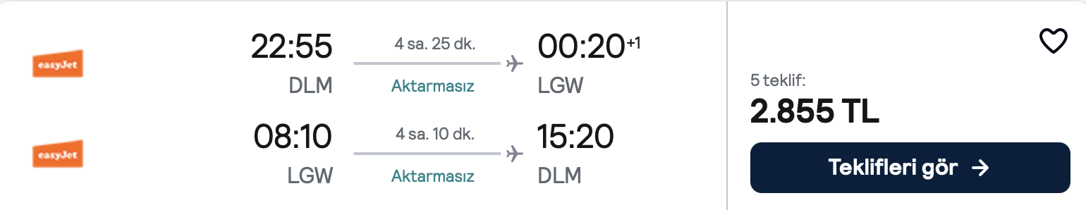Fiyat ekran görüntüsü