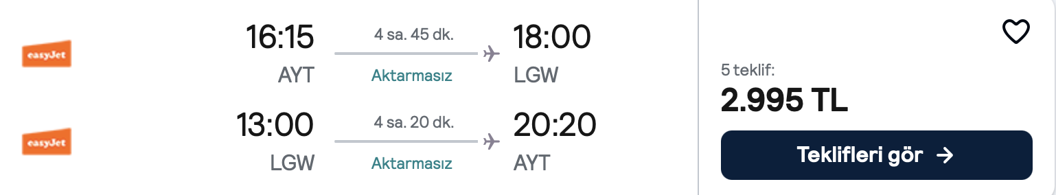Fiyat ekran görüntüsü
