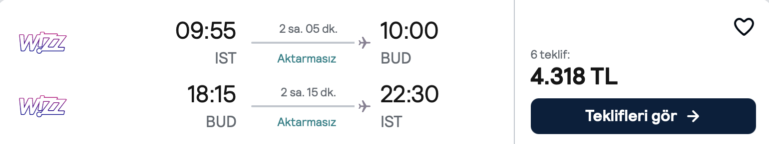Fiyat ekran görüntüsü