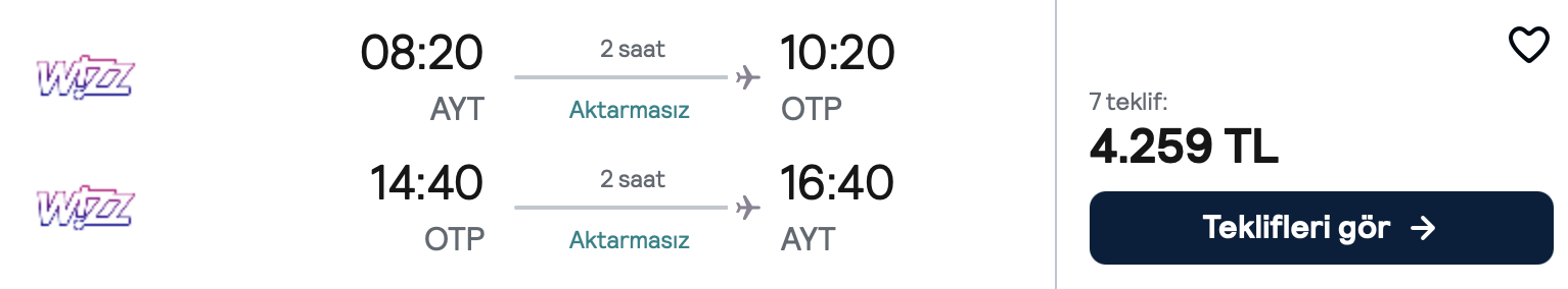 Fiyat ekran görüntüsü